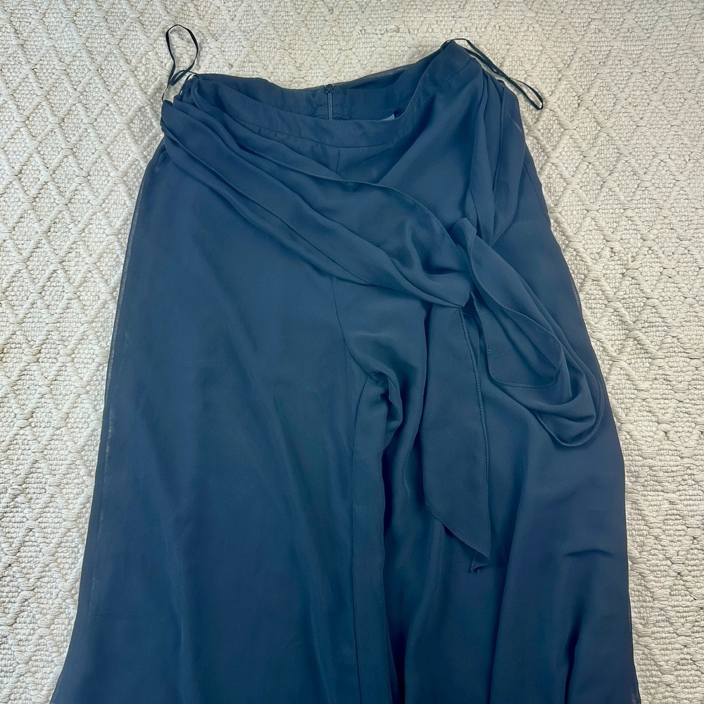 Dressbarn Collection Black Wide Leg Palazzo Pants Sheer Overlay Size 6